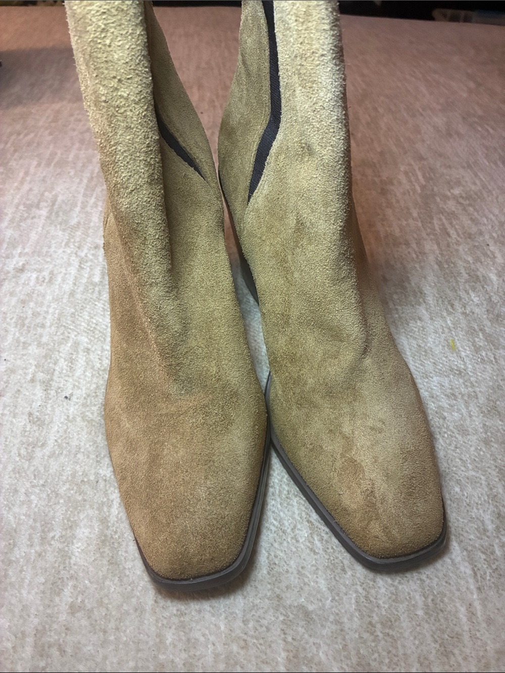 Marc Fisher Suede‎ Ankle Booties in Tan